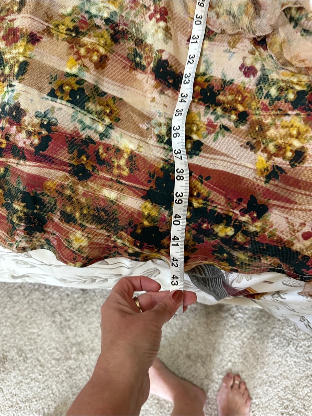 Sundance Sheer Floral Ruffle Dress in Peach and Cream Silk size 8 - Picture 8 of 8